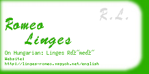 romeo linges business card
